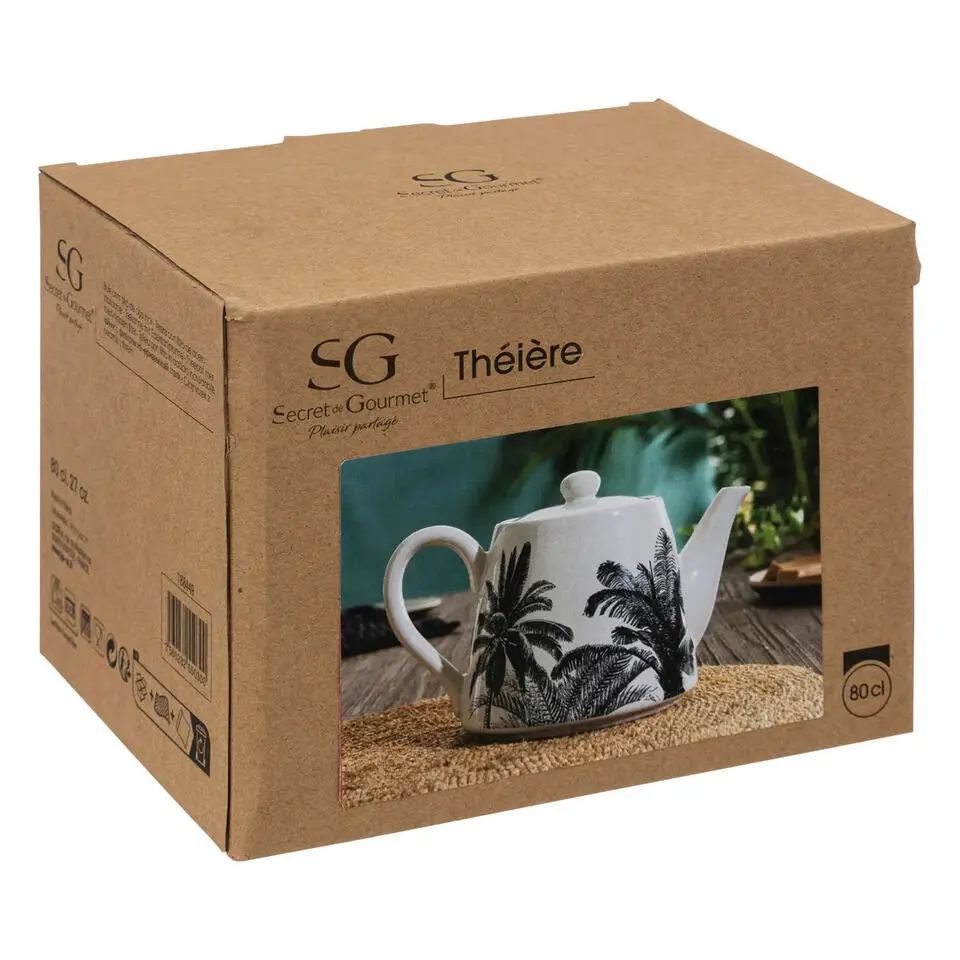 Secret de Gourmet Theepot Botanic - Keramiek - wit - 800 ml