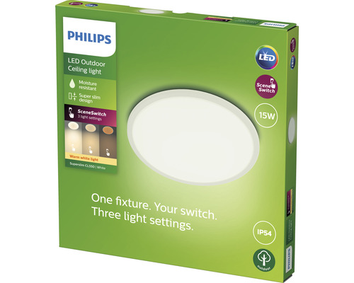 LED buitenplafondlamp 15W 1300 lm 2700K Ø 25 cm wit