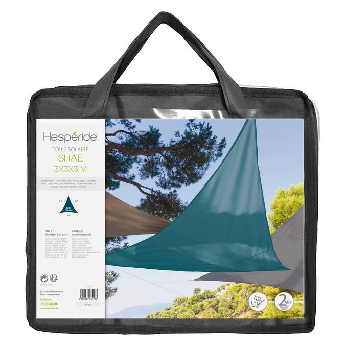 Voile d'ombrage triangulaire SHAE Bleu canard