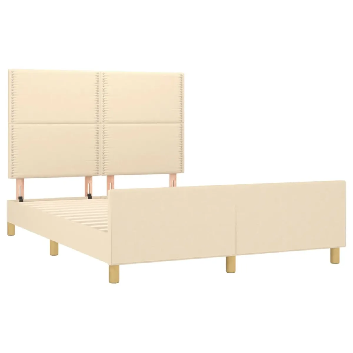vidaXL Cadre de lit 140x190cm - Tissu Crème