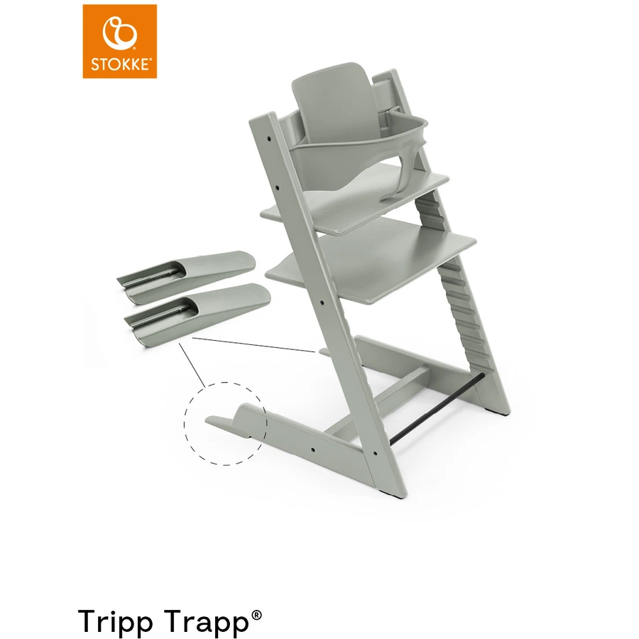 STOKKE® Mega Tripp Trapp® Set Hochstuhl Buche Glacier Green inkl. Newborn Set™ Grey und Baby Set Glacier Green