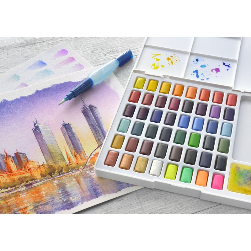 Faber-Castell<br>Vandfarver med Pensel 48 stk
