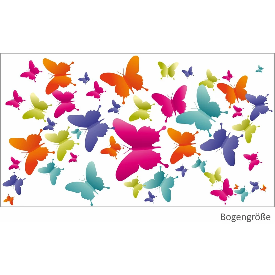 Nikima Wandtattoo 004 Wandtattoo bunte Schmetterlinge bunt