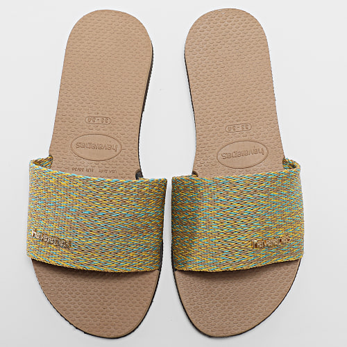 Claquettes Femme You Malta Jaune Marron