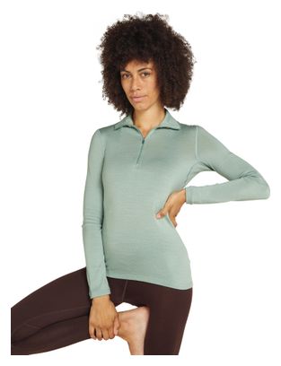 Baselayer Femme Icebreaker 1/2 Zip Merino 260 Tech Vert