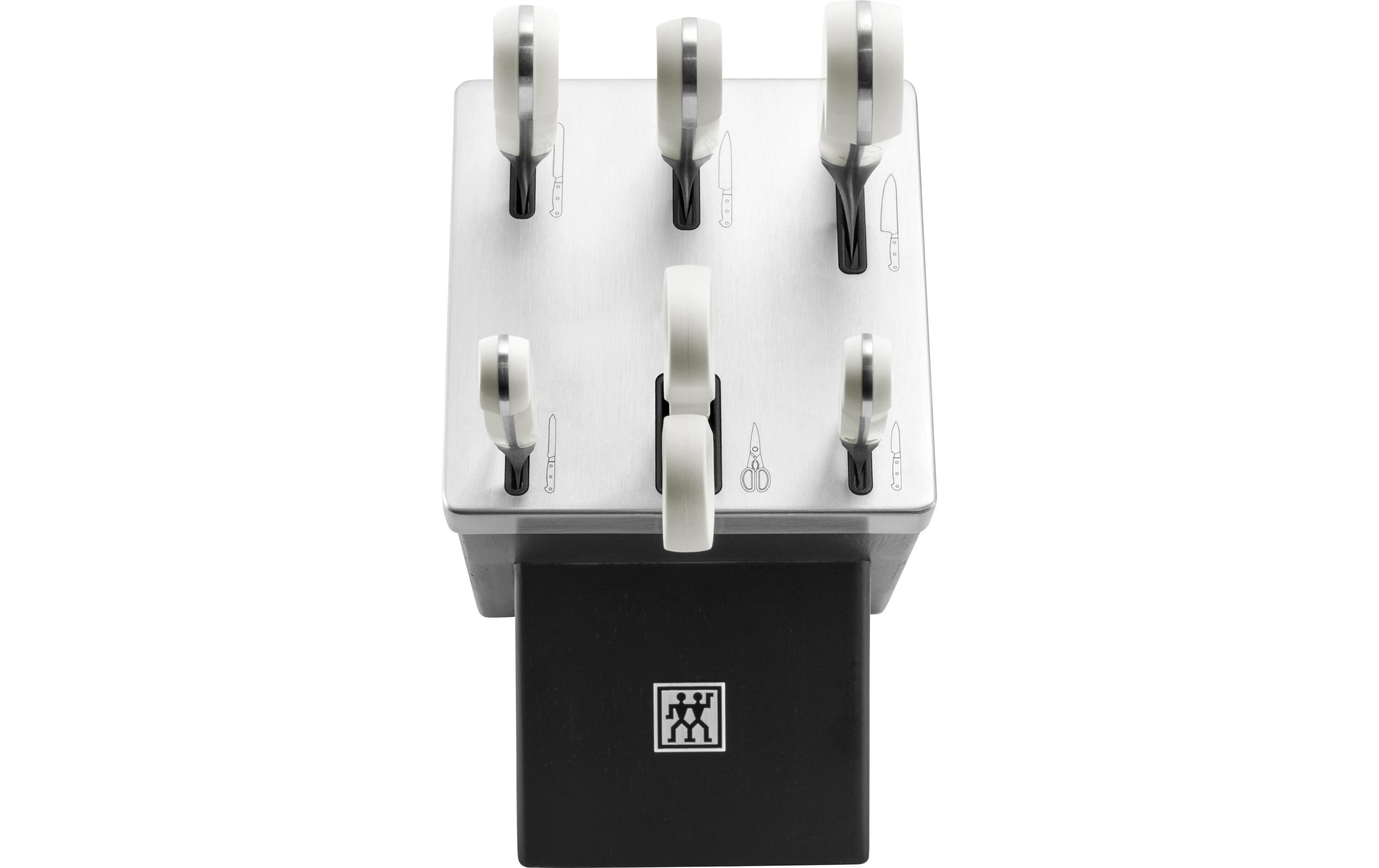 Messerblock-Set mit Messer Pro le blanc Schwarz, 7-teilig<br>Messerblockset
