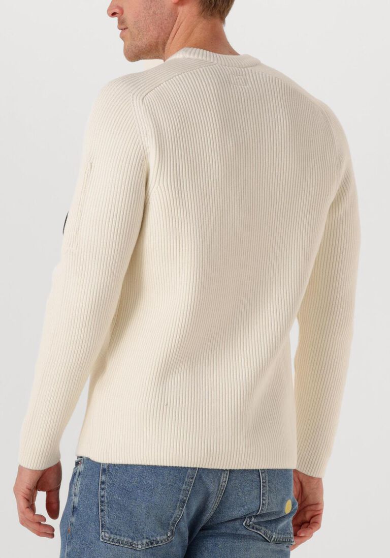 creme cp company trui knitwear crew neck in full rib
