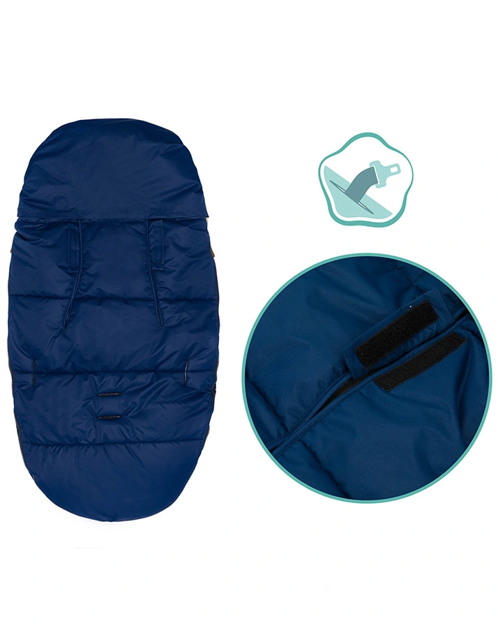 Fußsack MANASLU mit abnehmbaren Kunstfellbesatz in blau