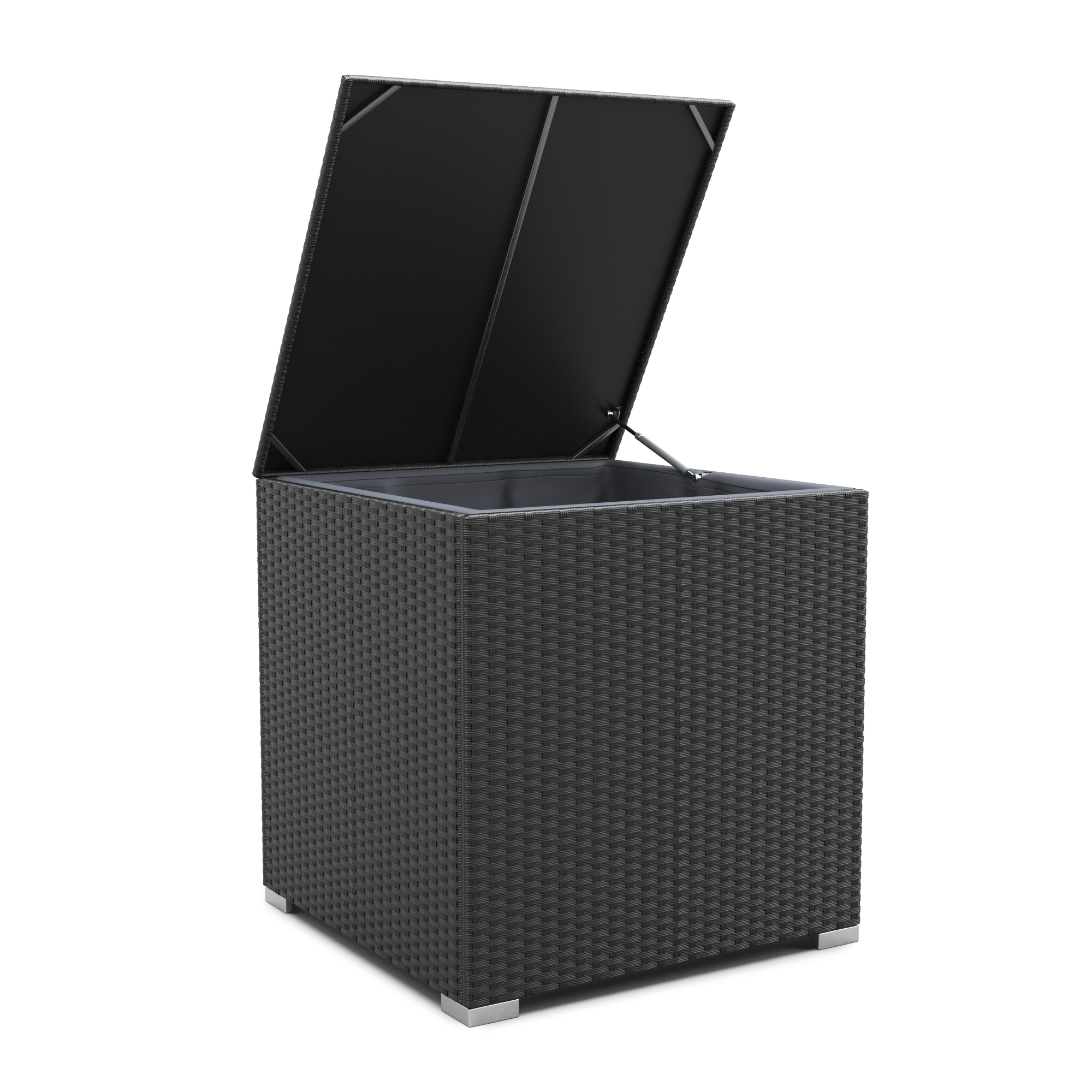 Rattanlounge SAN MARINO schwarz/beige