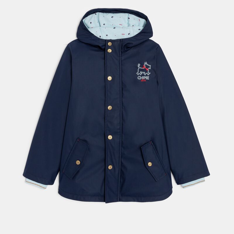 Manteau parka en gomme bleu fille