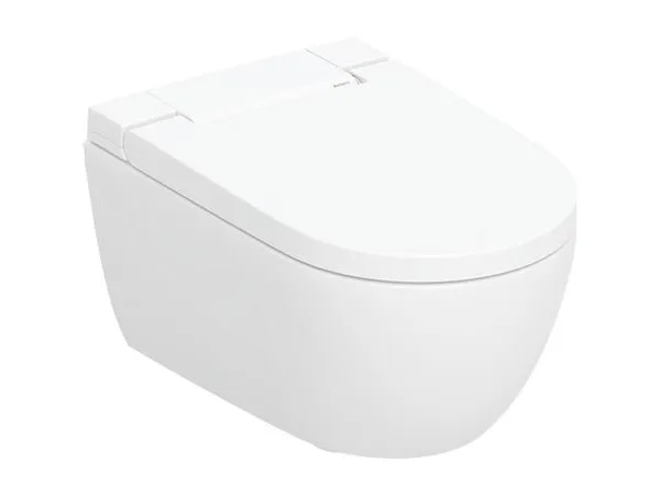 Geberit AquaClean Alba douchetoilet væghængt: WC-skål: hvid / KeraTect, Designafdækning: hvid