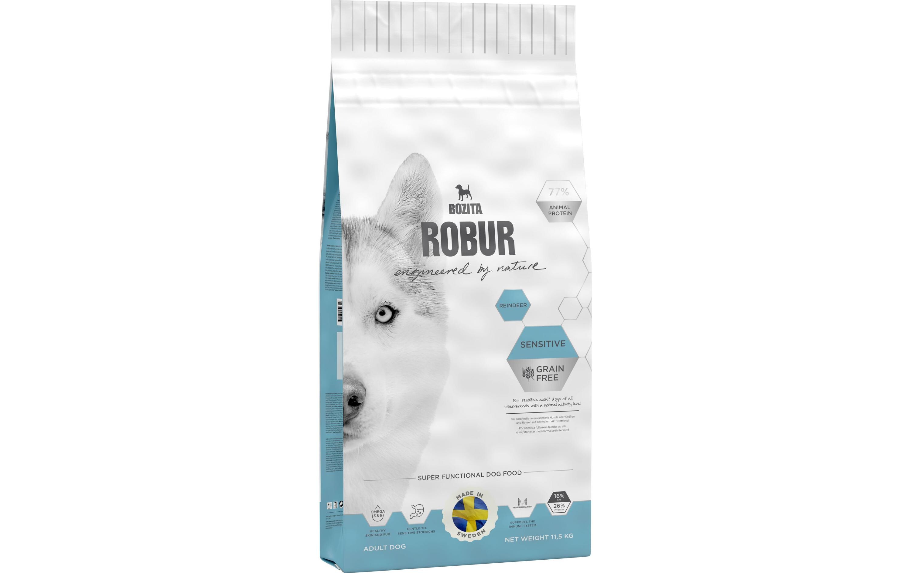 Trockenfutter Robur Sensitive Grain Free Reindeer , 11.5 kgAlleinfuttermittel für ausgewachsene Hunde