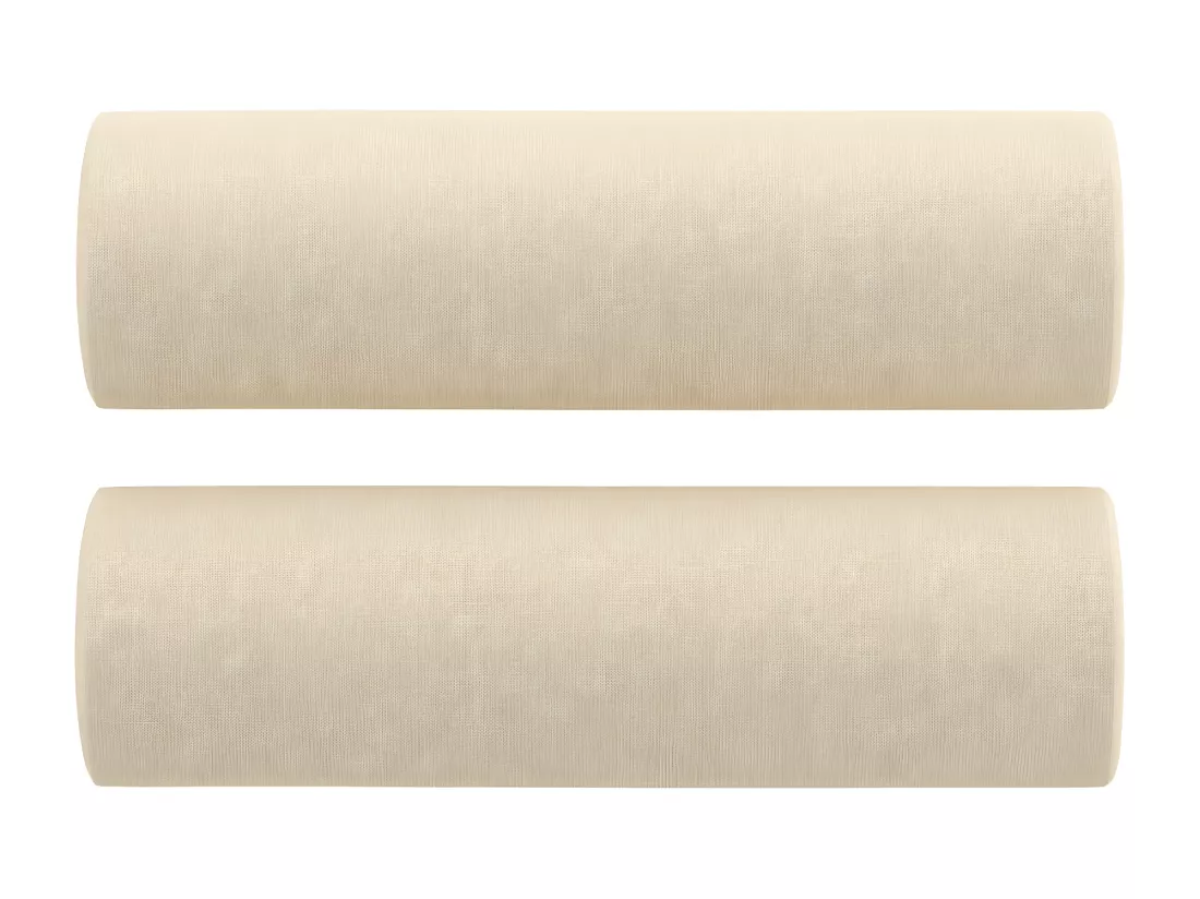 Canapé 3 places avec oreillers décoratifs crème 180 cm tissu