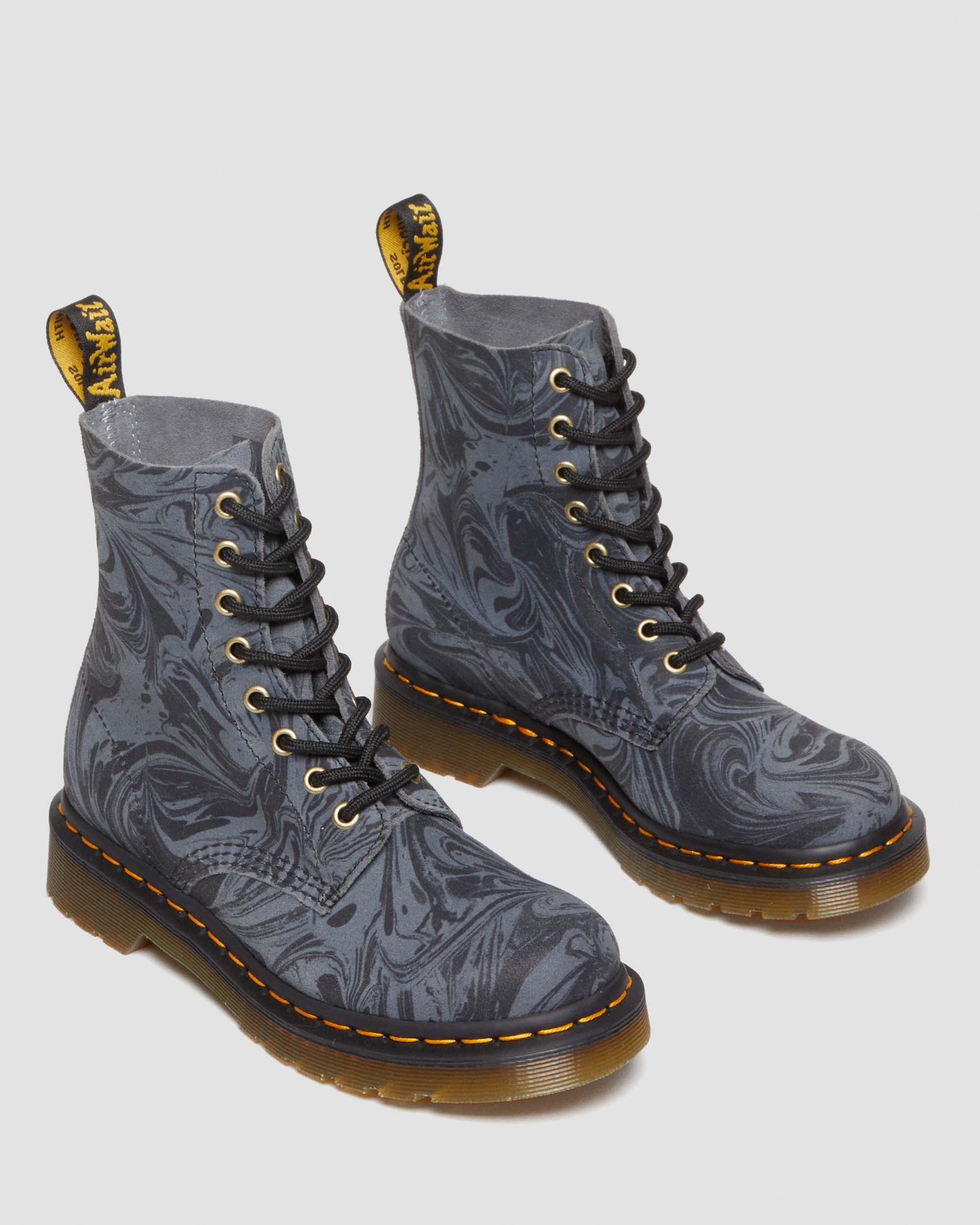 1460 Pascal Marbled Suede Lace Up Boots