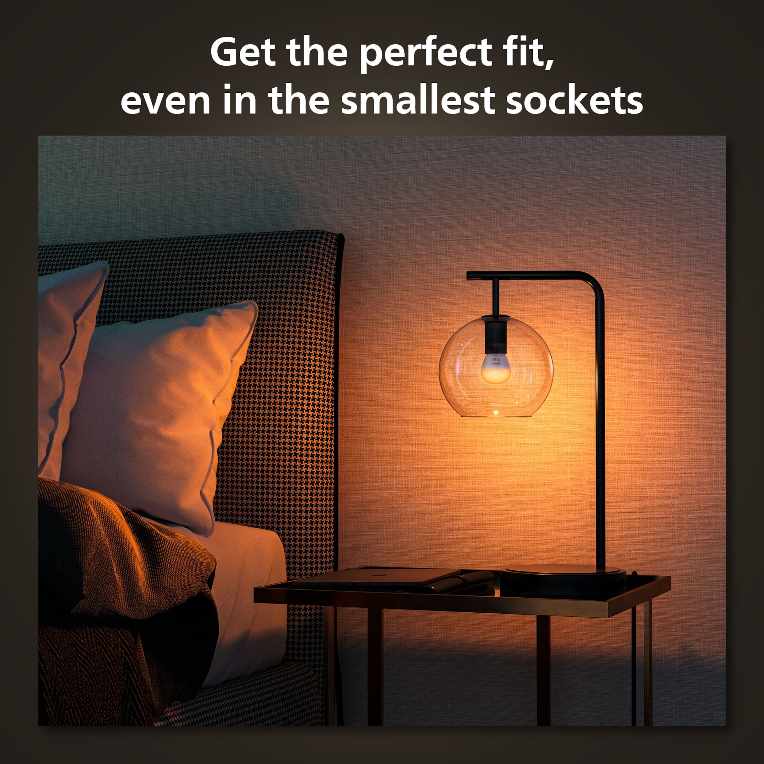 Philips Hue Luster Kuleformet LED-pære White Ambiance E14 470 lm 2-pk.