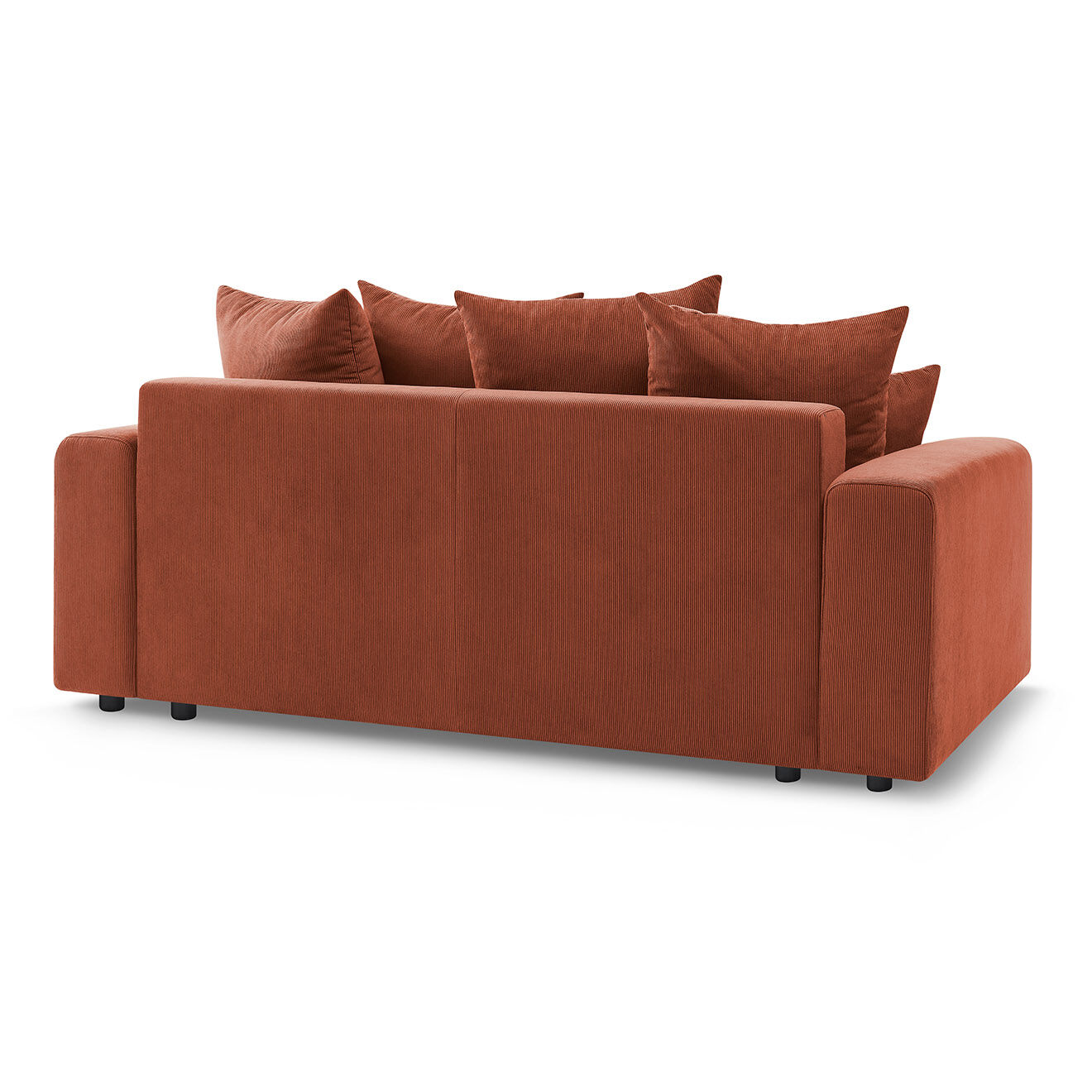 Bobochic Canapé droit fixe 2 places envy velours côtelé orange - 210x100x95 cm