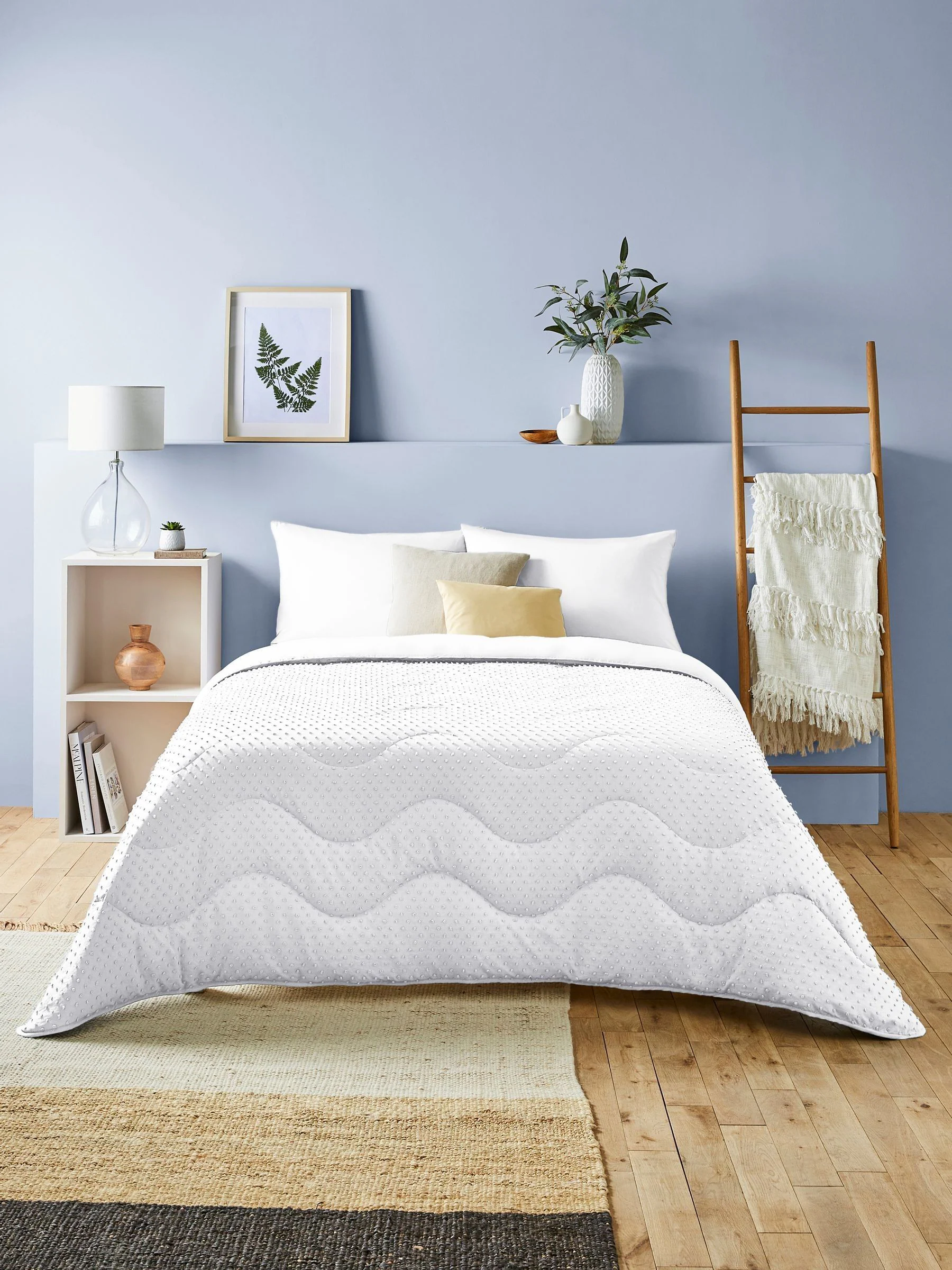 Night Lark Tufted Dot Coverless Duvet and Pillowcase Set