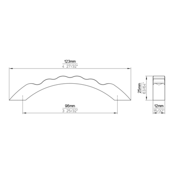 Greep Ines aluminium 123mm