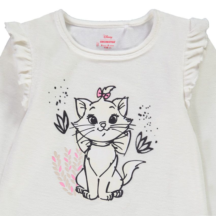 Pyjama en velours Marie Disney pour fille - Ecru