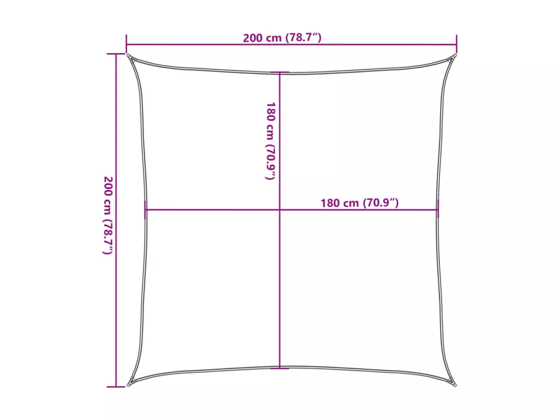 Voile d'ombrage 160 g/m² Terre cuite 2x2 m PEHD