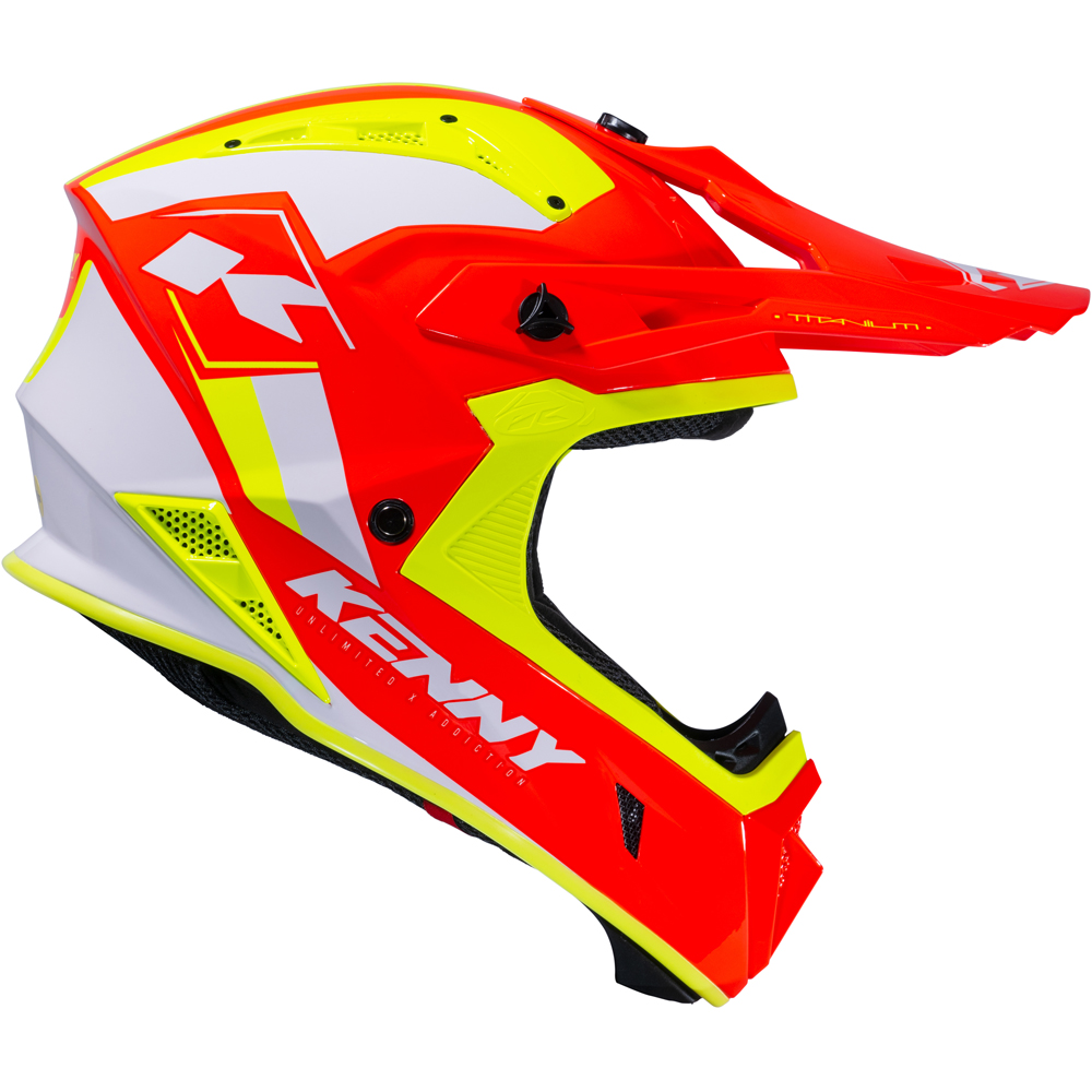 Kenny - Casque Titanium Graphic Rouge fluo / Jaune fluo / Blanc