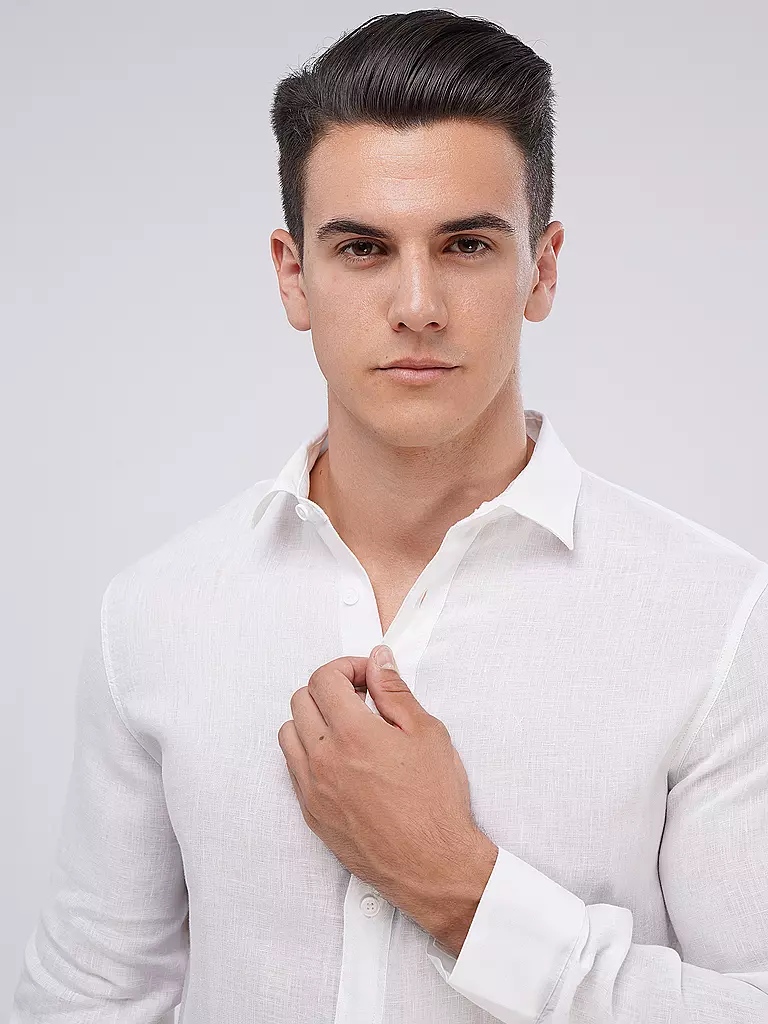 ARMANI EXCHANGE Leinenhemd  weiss