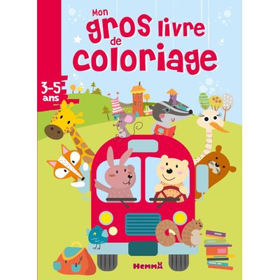 Mon gros livre de coloriage : bus animaux