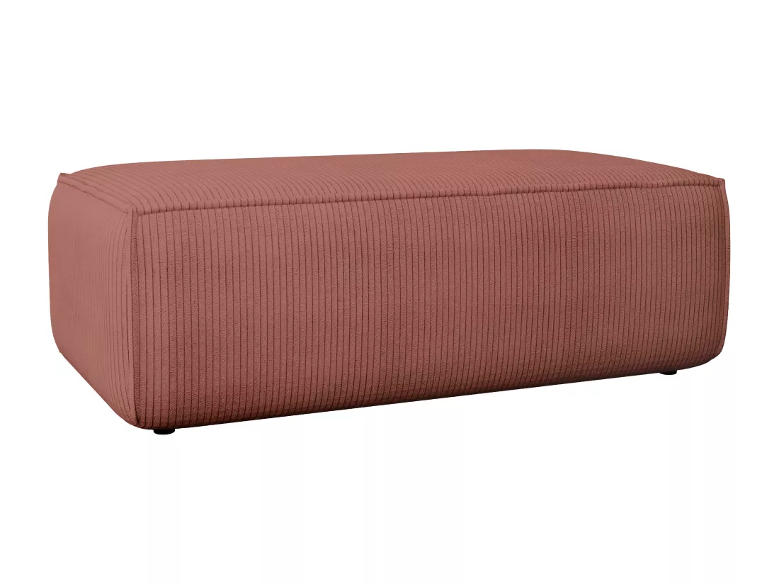 Pouf en velours côtelé rose AMELIA