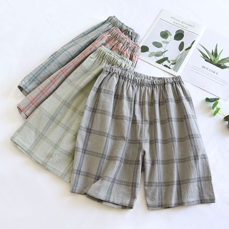 Finlies - Geruite loungeshorts met elastische taille