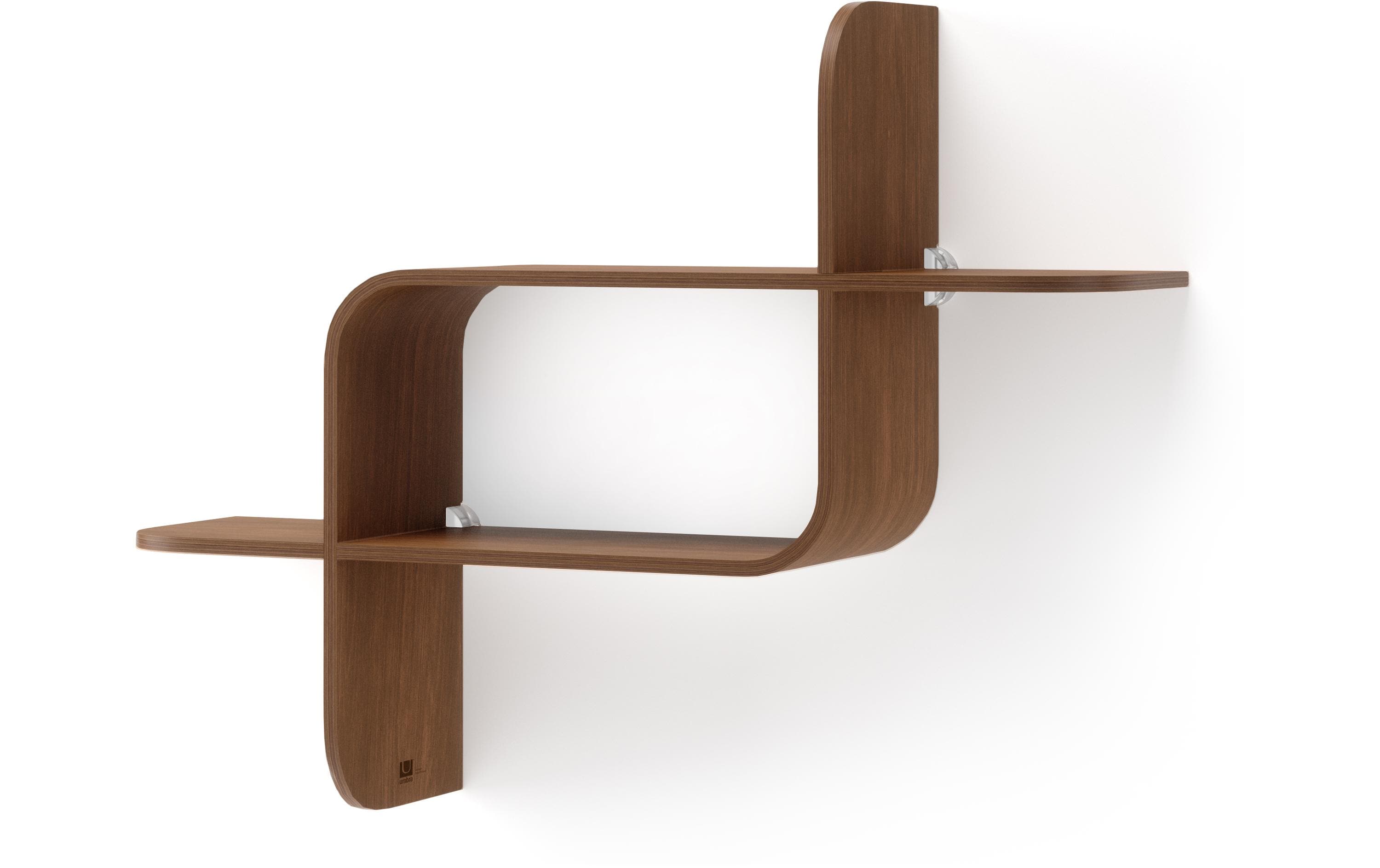 Wandregal Montage 62 x 15 x 47 cm, WalnussSchweberegal aus Holz