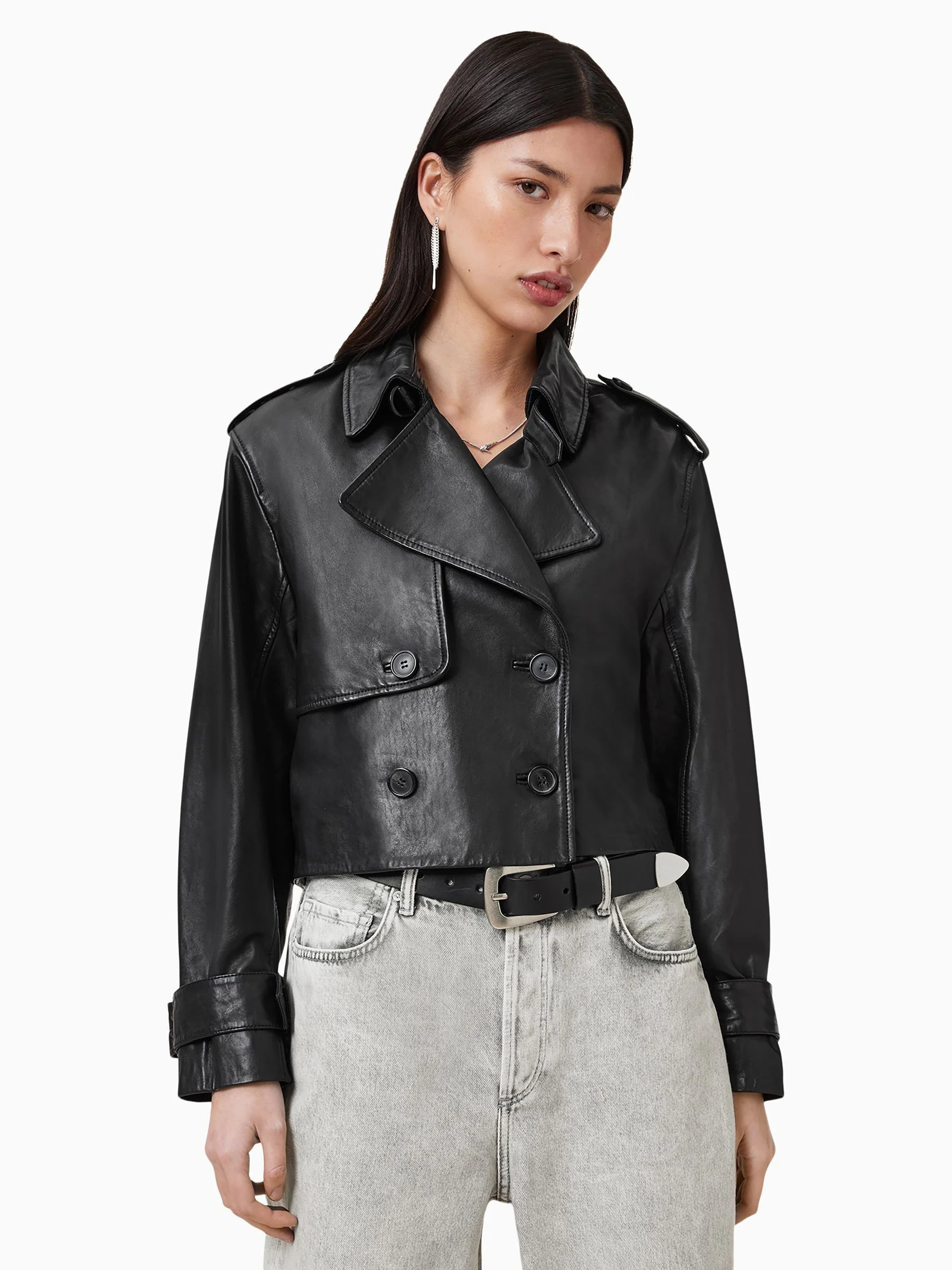AllSaints Hendry Crop Trench Jacket