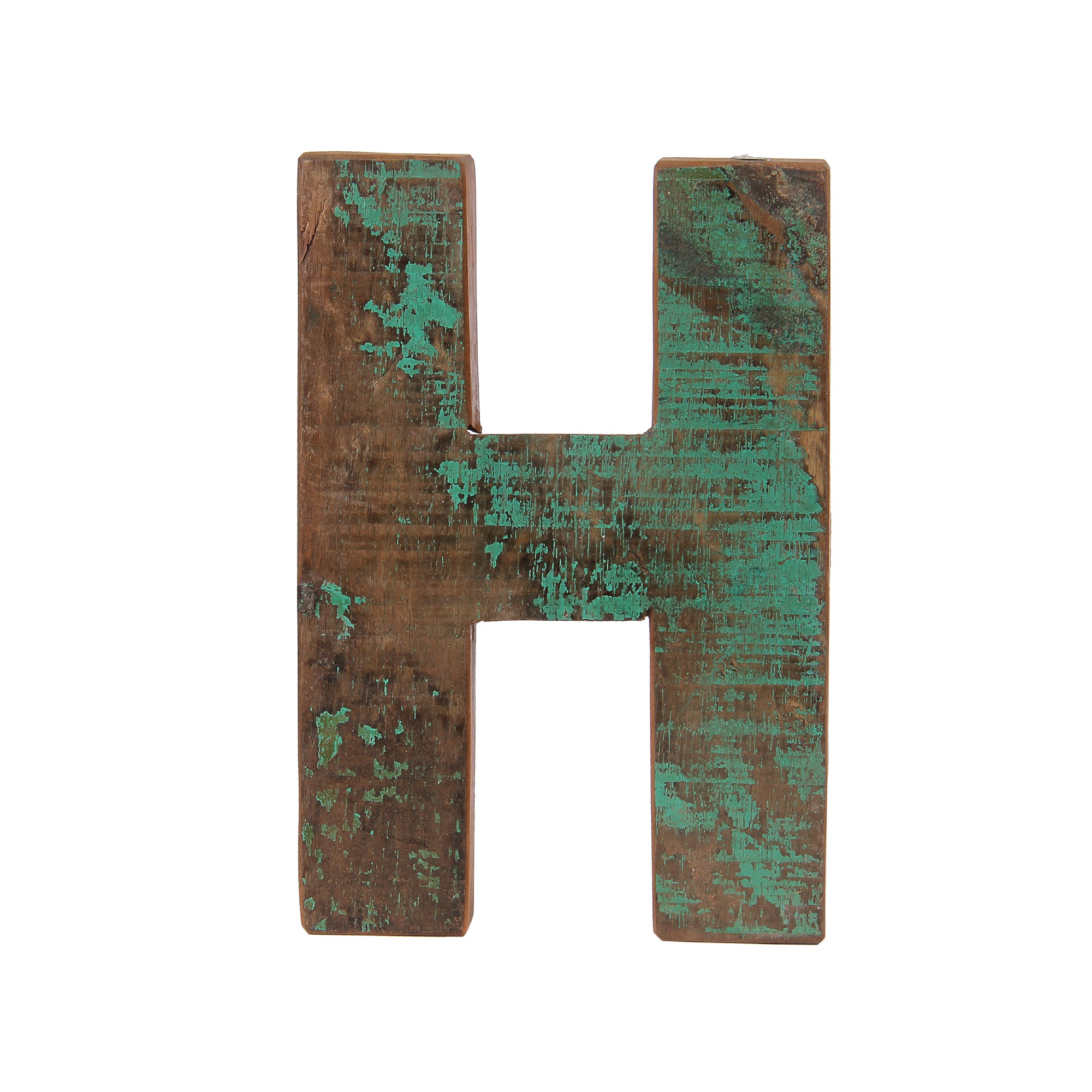 Holzbuchstabe 'H', mehrfarbig, T 2,5 cm, B 13 cm, H 19 cm von fischer's lagerhaus