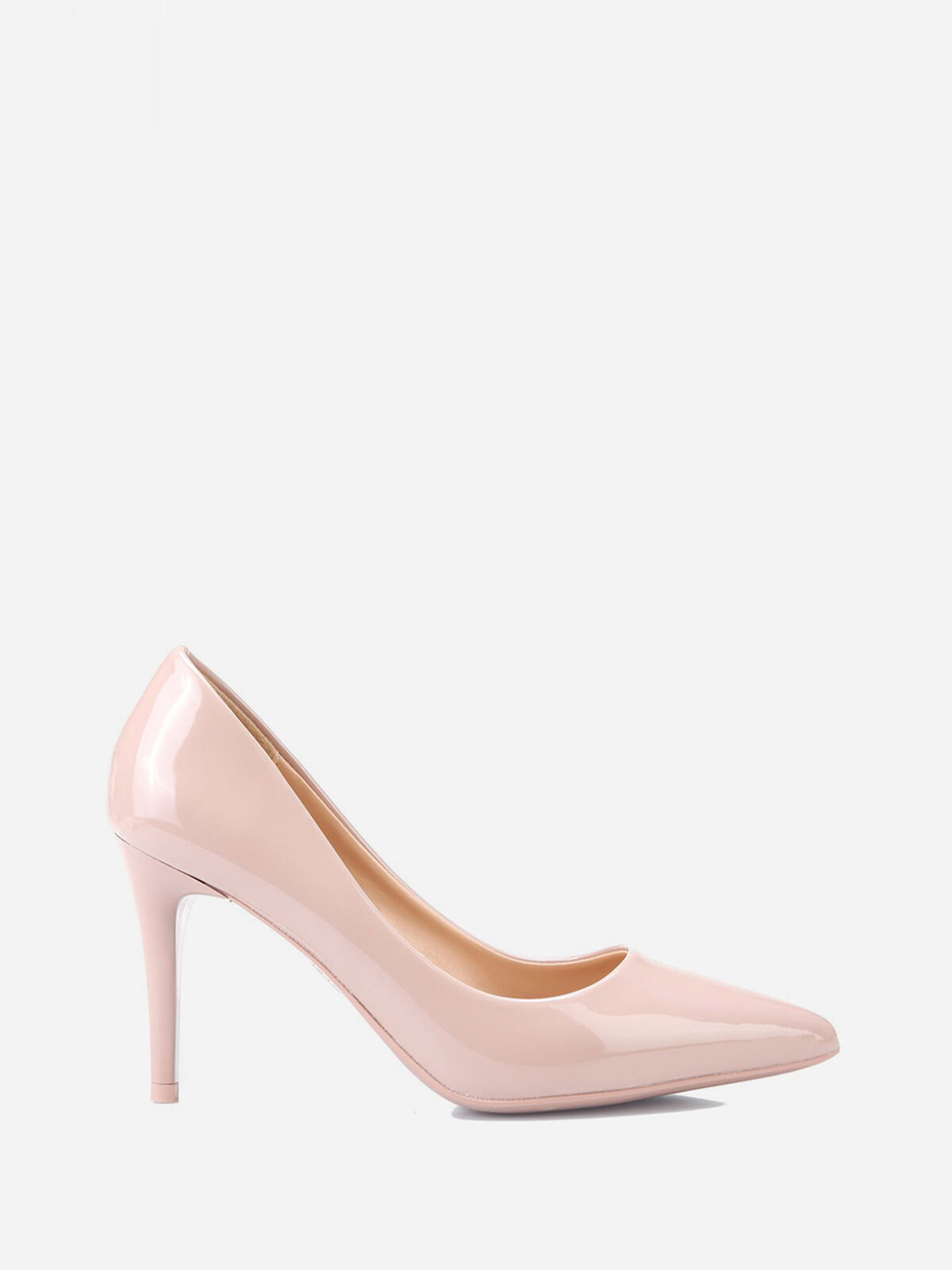 Escarpins vernis à talon aiguille- Beige