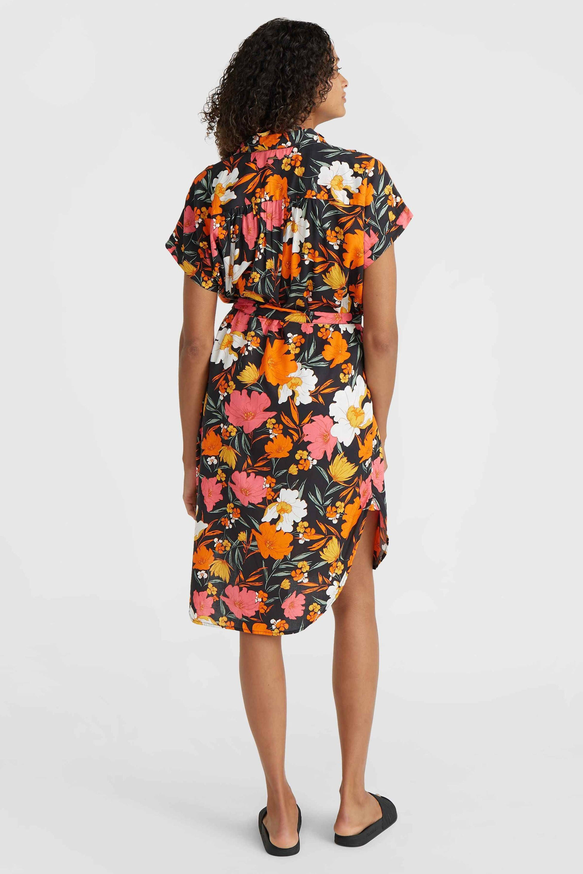 O'Neill strandjurk Cali Beach zwart/oranje/roze