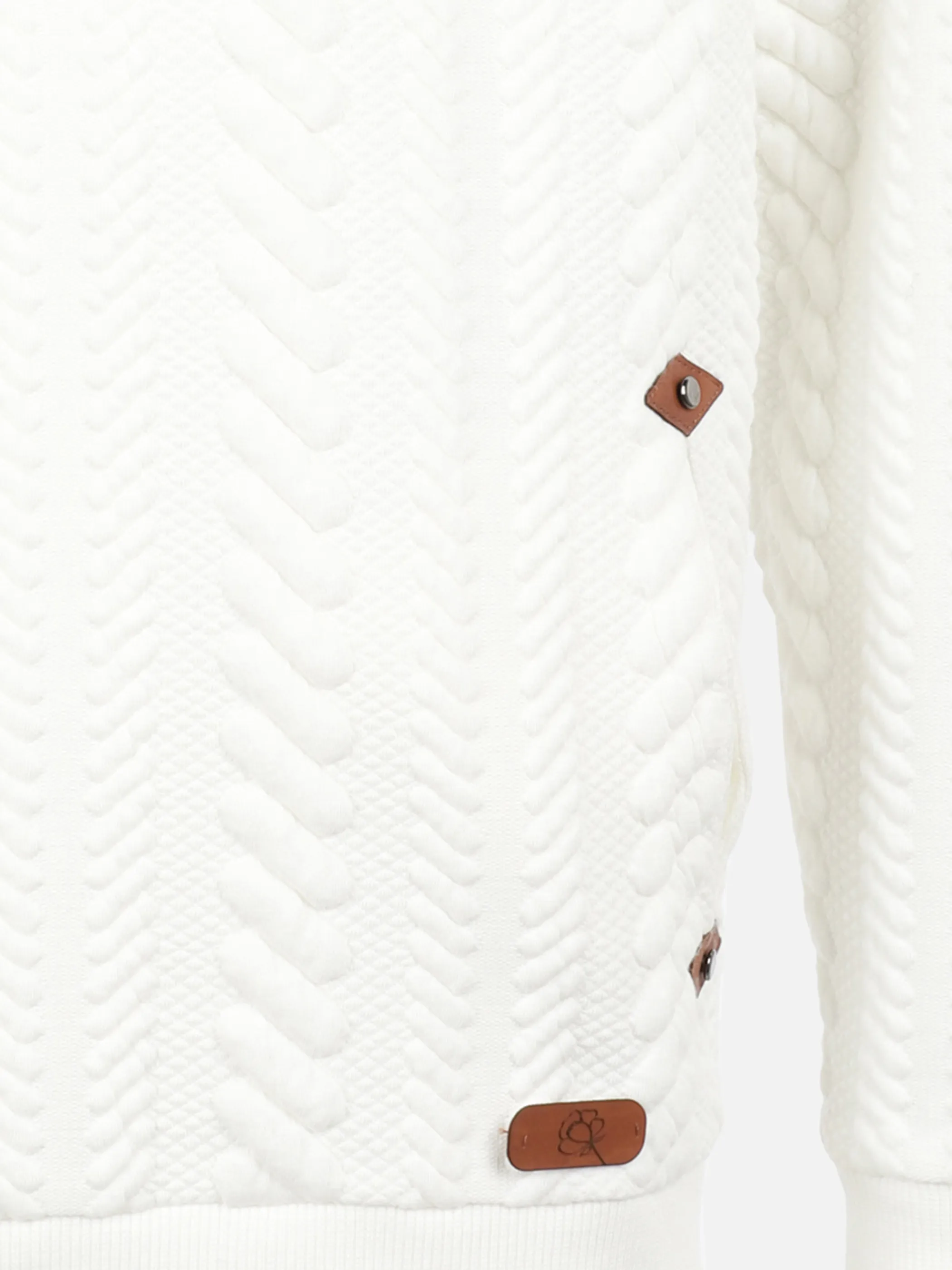 Mädchen Strukturhoodie mit Kunstlederdetails