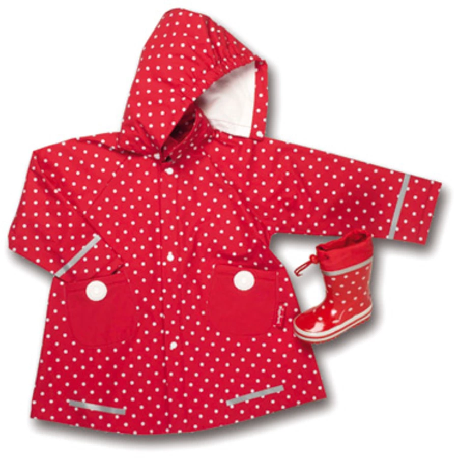 Playshoes Girls Regenmantel Punkte rot