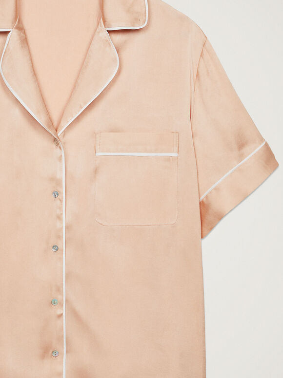 Conjunto de pijama personalizável com máscara para os olhos - Rosa