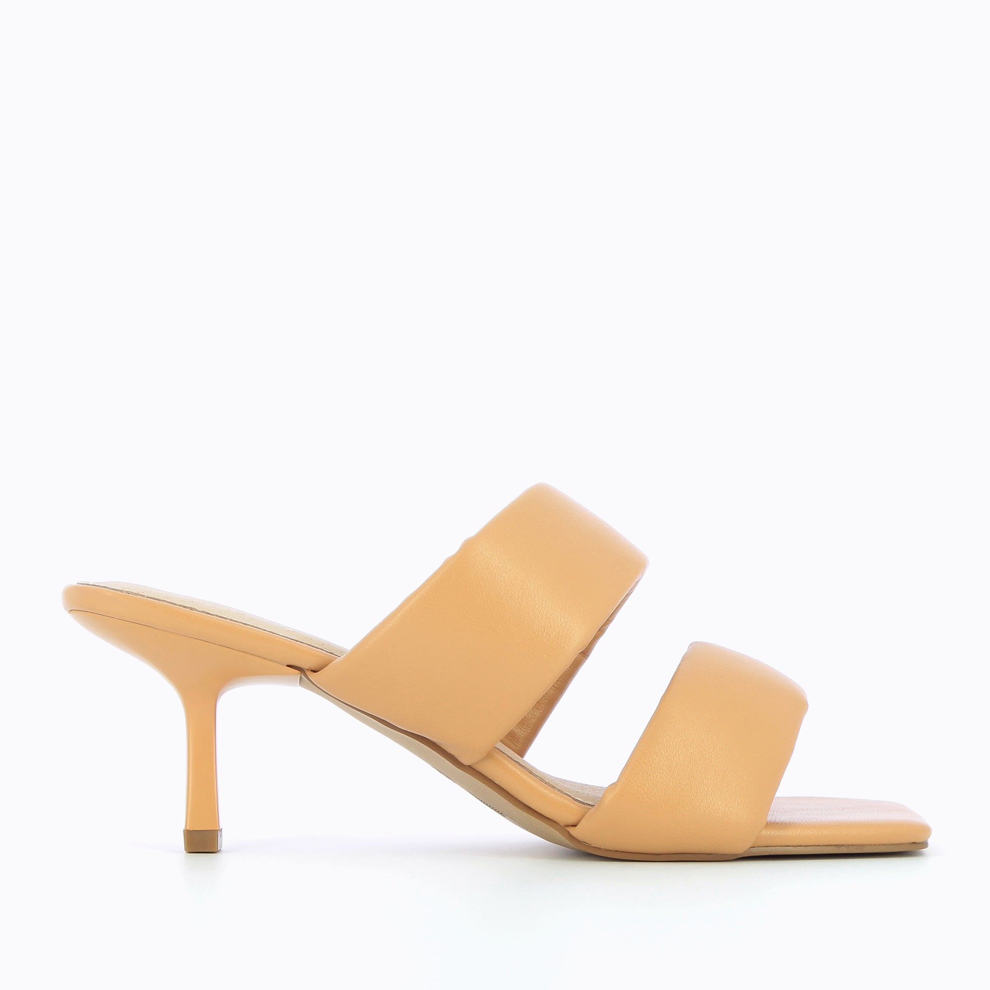 Sandales à talon, Compensées-Mules Elia nude à brides rembourrées