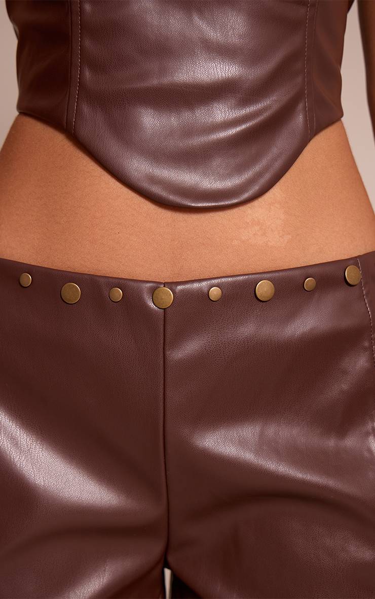 Chocolat Pantalon Large À Détails Cloutés Petite