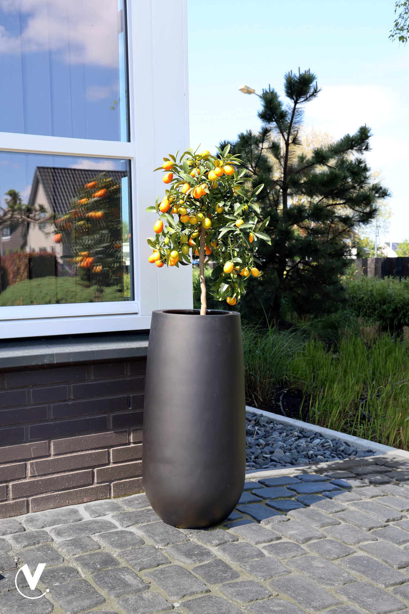 Plantenpot Idaho black Ø35 x H70cm
