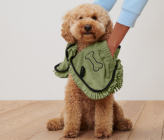 Hundehandtuch mit Eingriffen