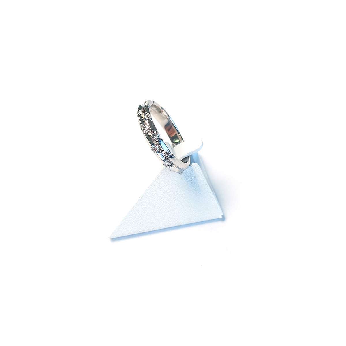 Bague d'occasion demi-tour or 750 blanc diamants