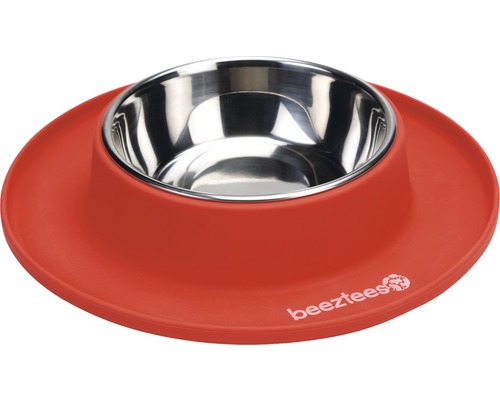 Beeztees siliconen kom, 250 ml, 24 x 4,5 cm, rood
