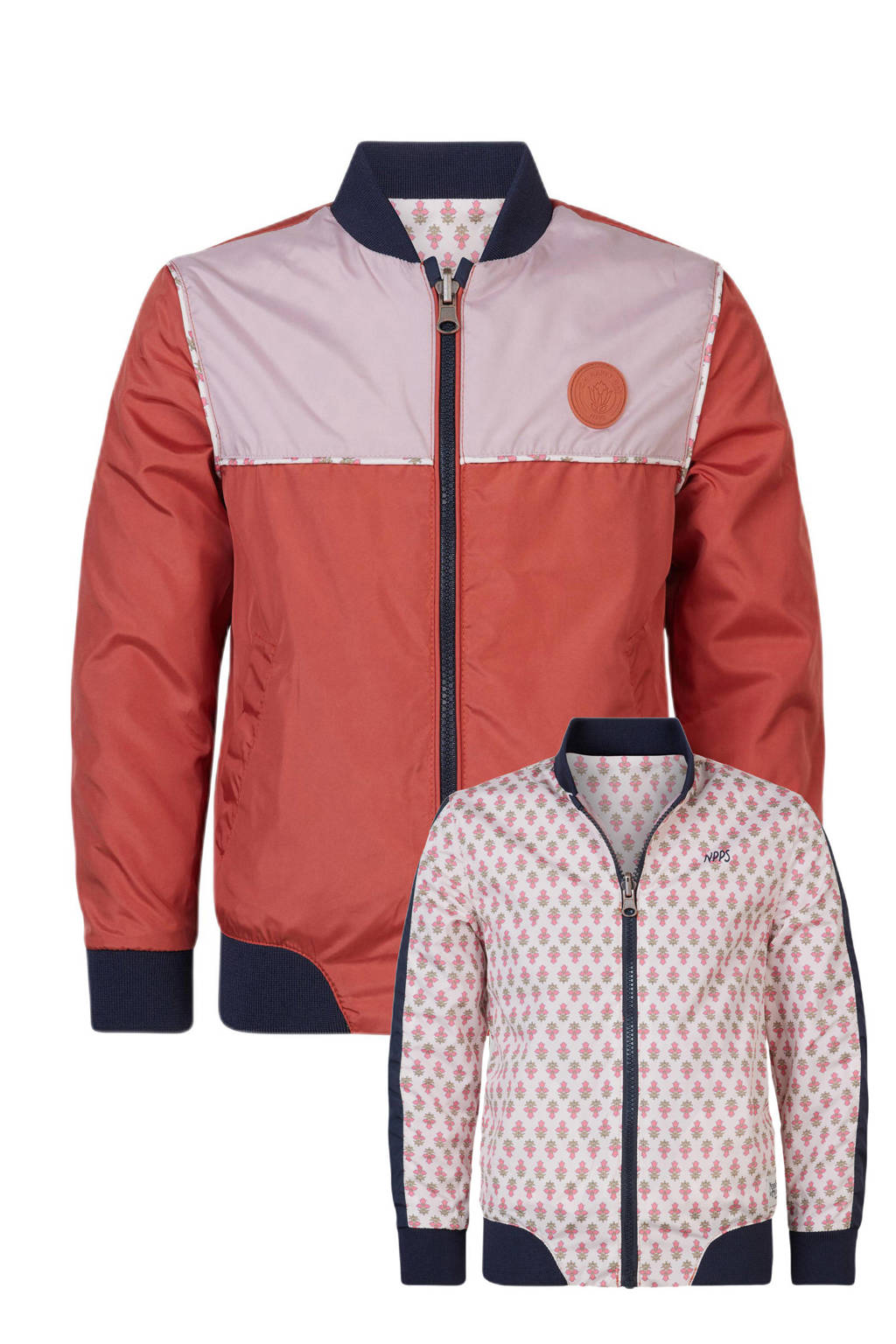 Noppies reversible zomerjas Paducah van polyester bruin/roze