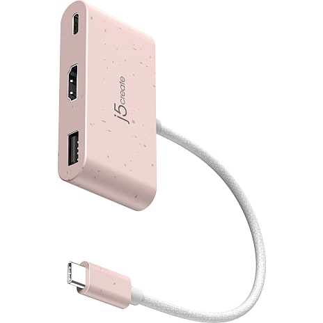 J5 USB-C multi adapter - lyserød
