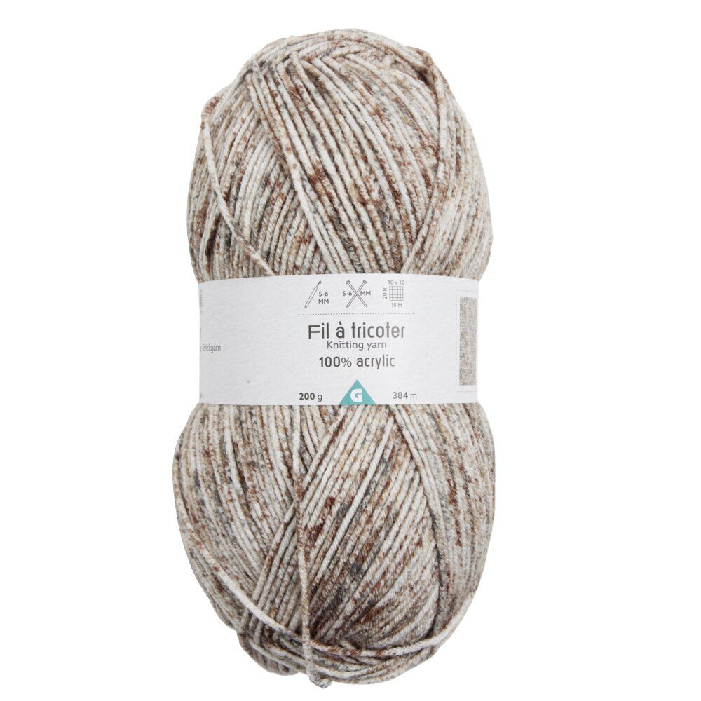 Pelote de fil à tricoter acrylique brun chocolat 200Gr