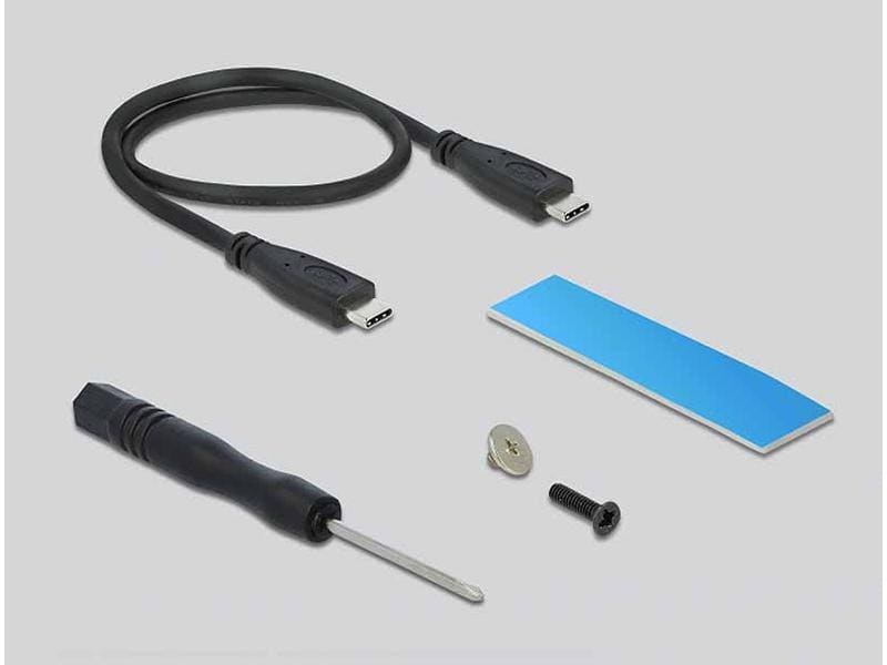Delock Externes Gehäuse USB-C 3.2 Gen2x2 für M.2 NVME SSD Delock Externes Gehäuse für M.2 NVMe PCIe SSD mit SuperSpeed USB 20 Gbps (USB 3.2 Gen 2x2) USB Type-C Buchse