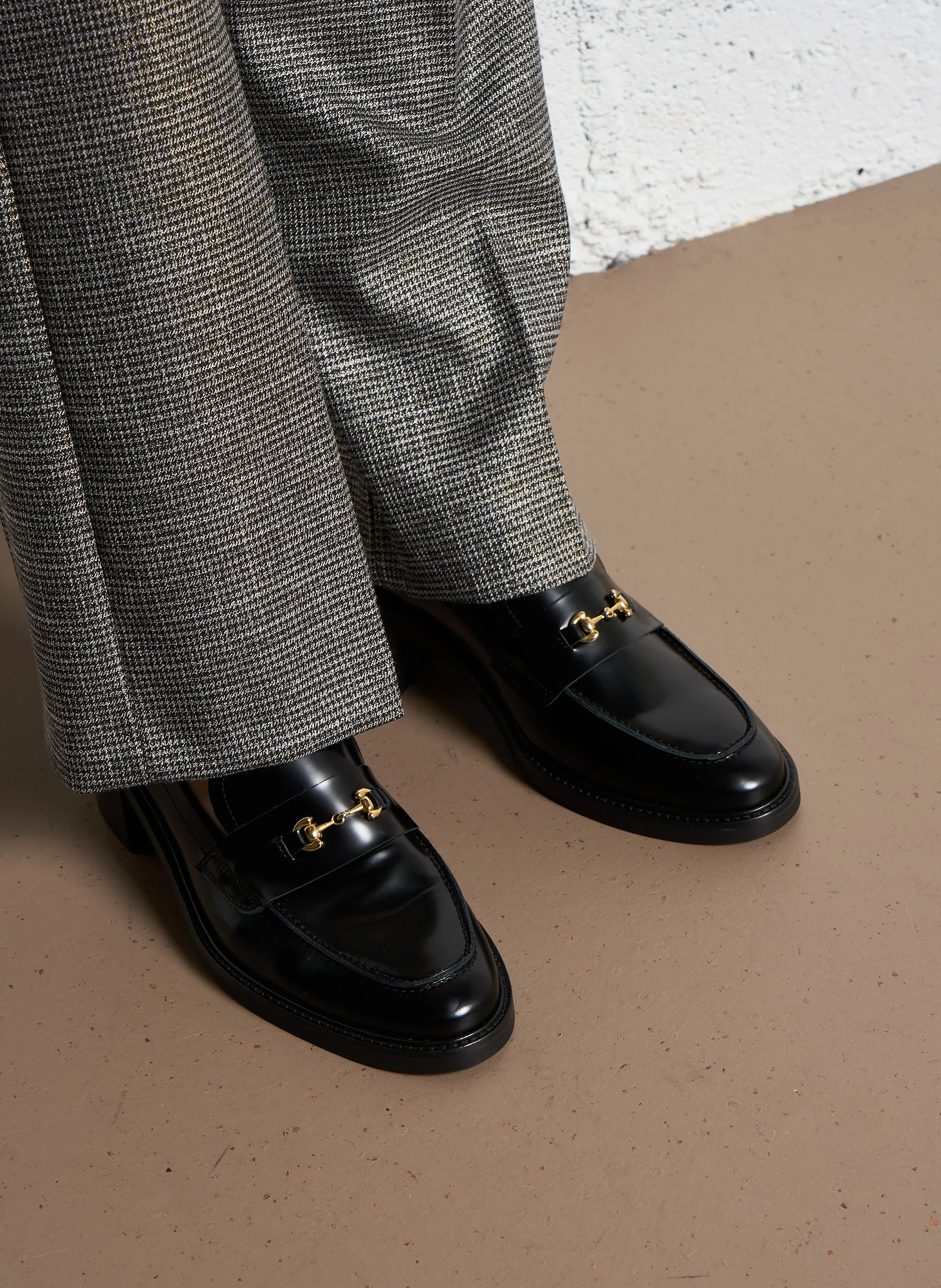 N°80 - Mocassins à talon en cuir | Noir