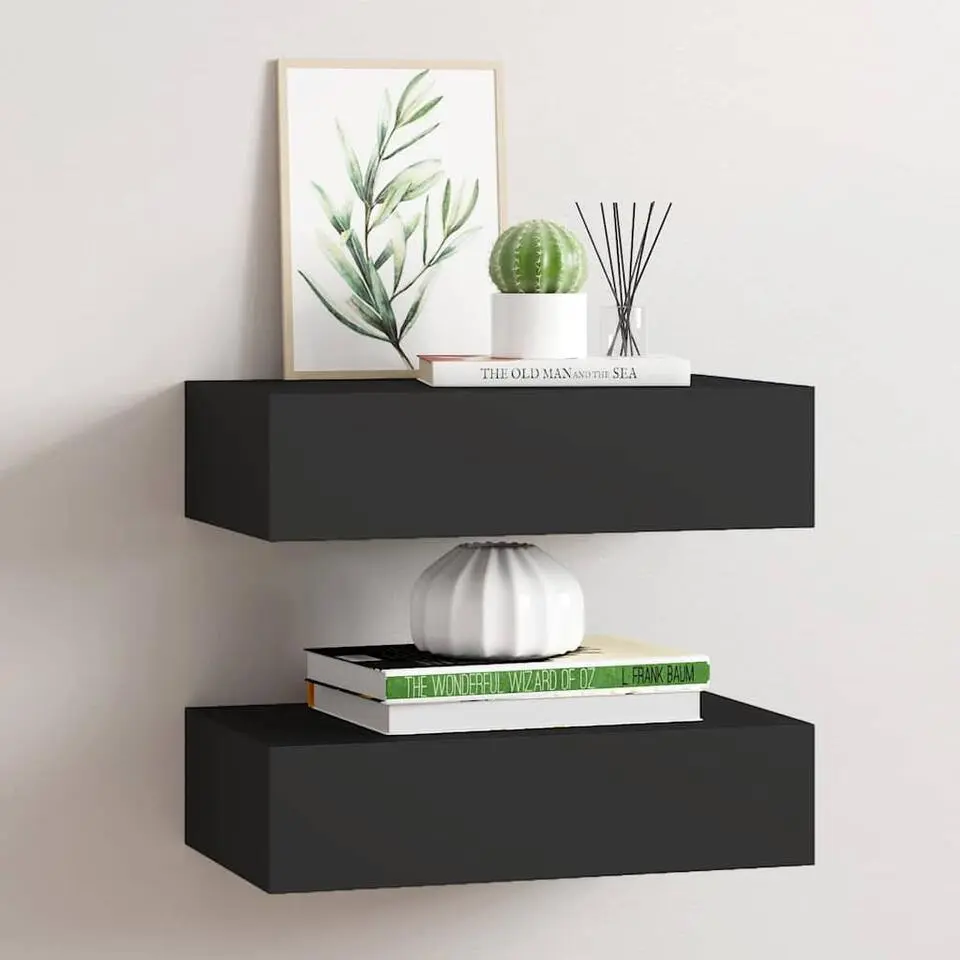 vidaXL - Ladeschap - Zwart - MDF