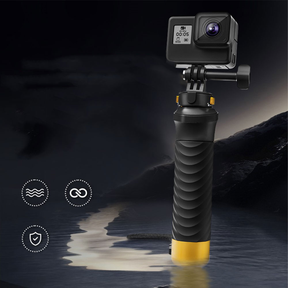 Unterwasser Schwebender Handgriff mit Handschlaufe für GoPro inkl. Smartphone-Clip-Halterung - Schwarz